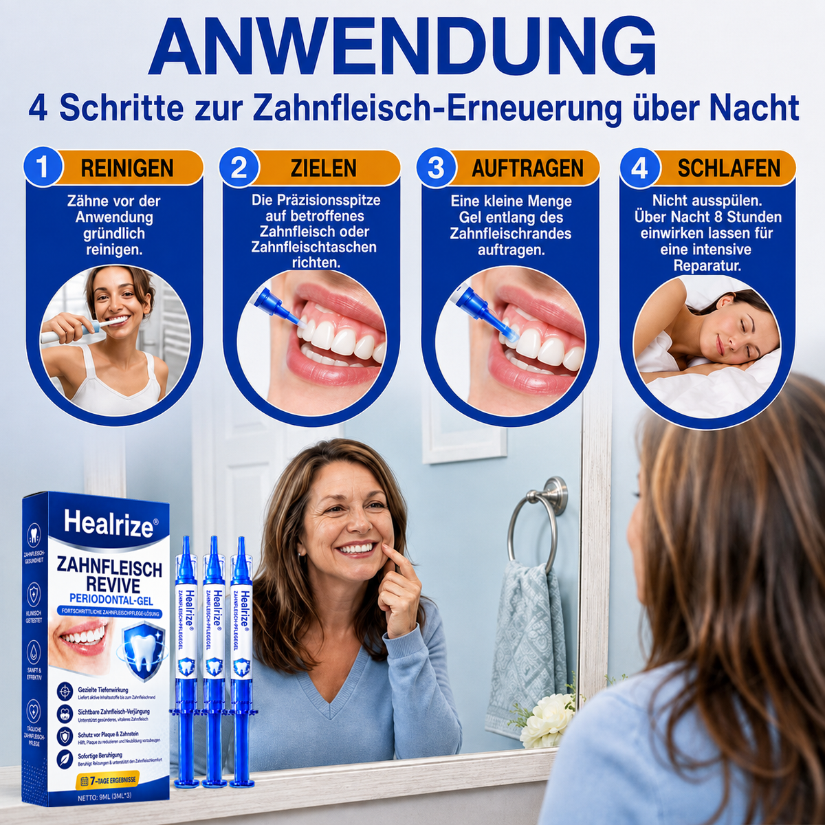 🦷🦢Healrize® GumRevive Gel zur Regeneration des Zahnhalteapparats (bei Zahnfleischbluten, Zahnfleischrückgang und lockeren Zähnen)🦷