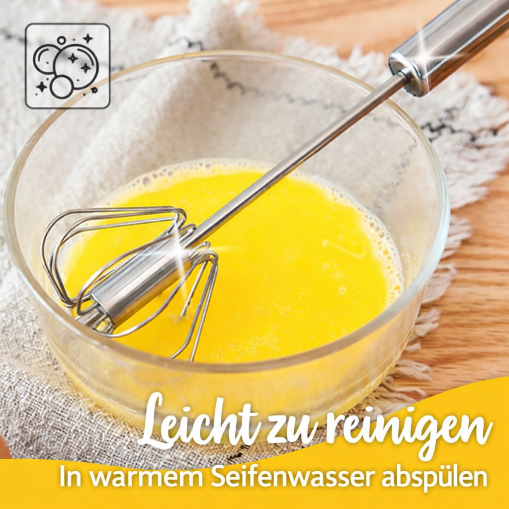 🔥Letzter Tag der Aktion – 49 % Rabatt – Halbautomatischer Schneebesen aus Edelstahl