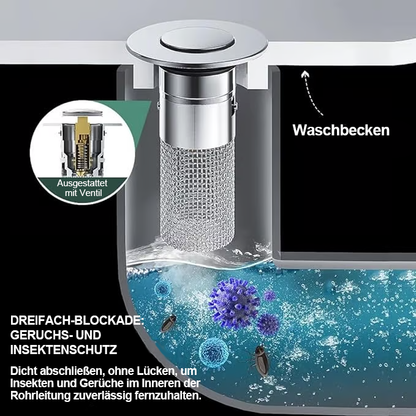 Letzter Tag der Aktion: 49 % Rabatt! 🔥 TIMNAMY® Ausziehbarer Spülbecken-Abflusssieb ---- 🛀 Beseitigt Gerüche und verhindert Verstopfungen