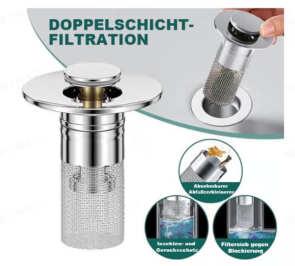 Letzter Tag der Aktion: 49 % Rabatt! 🔥 TIMNAMY® Ausziehbarer Spülbecken-Abflusssieb ---- 🛀 Beseitigt Gerüche und verhindert Verstopfungen